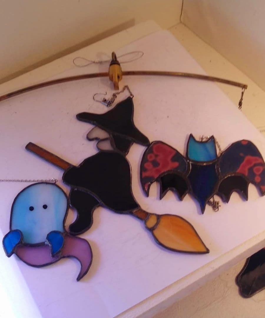 ステンドグラス　ハロウィンモチーフのモビール(各種)