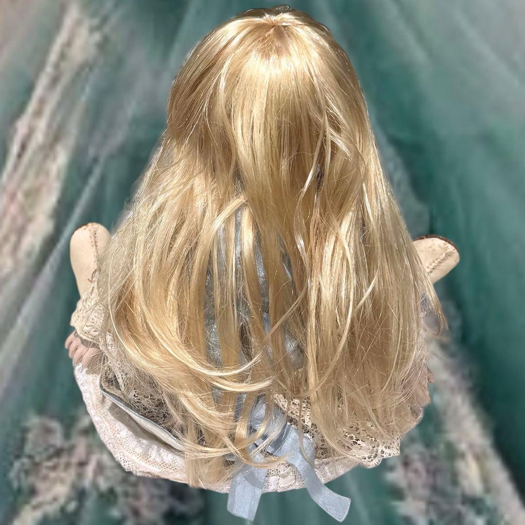 ビスクドール アーテー 作家様 ブルー ドレス ボネ ウィッグ 2 薔薇 カメオ