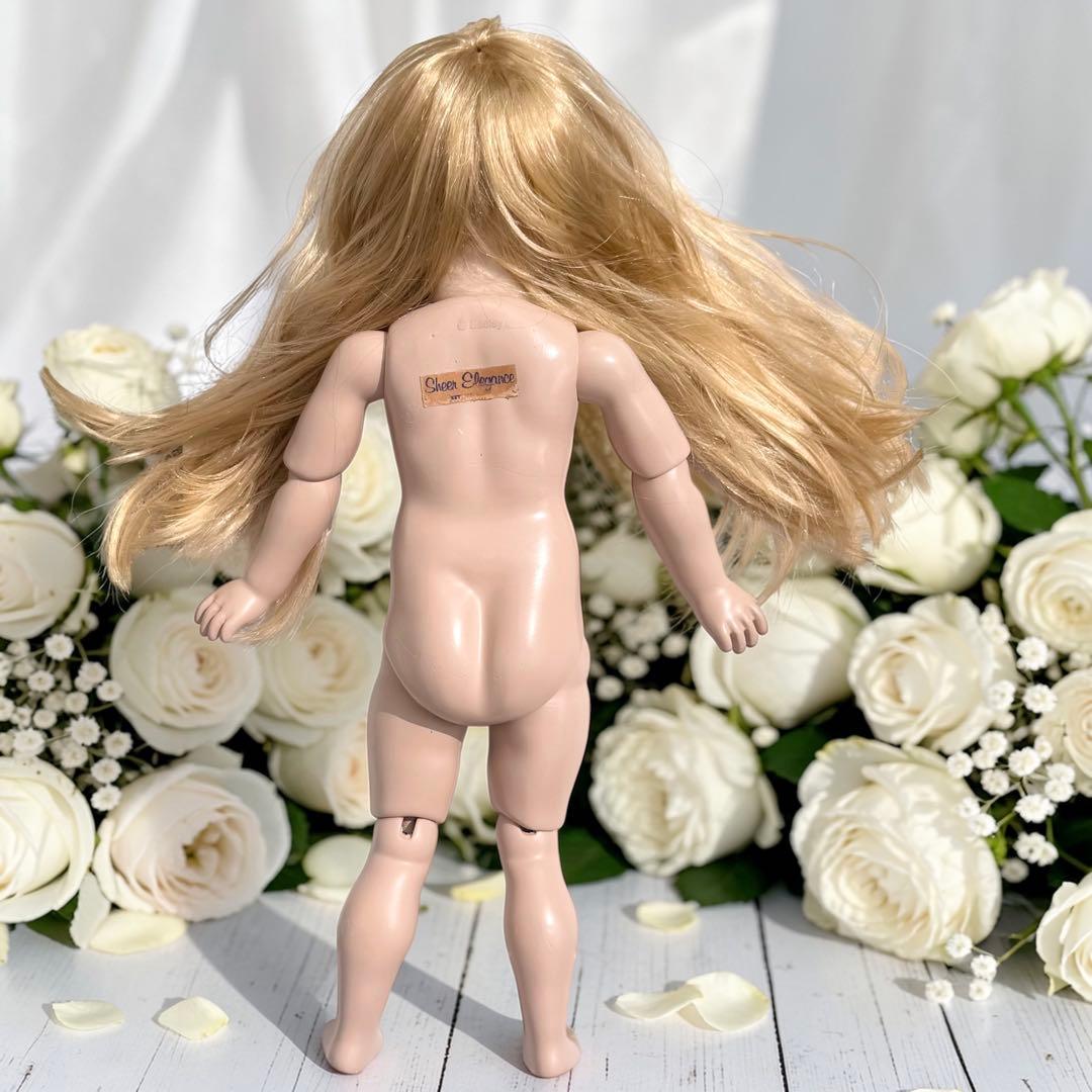 ビスクドール アーテー 作家様 ブルー ドレス ボネ ウィッグ 2 薔薇 カメオ