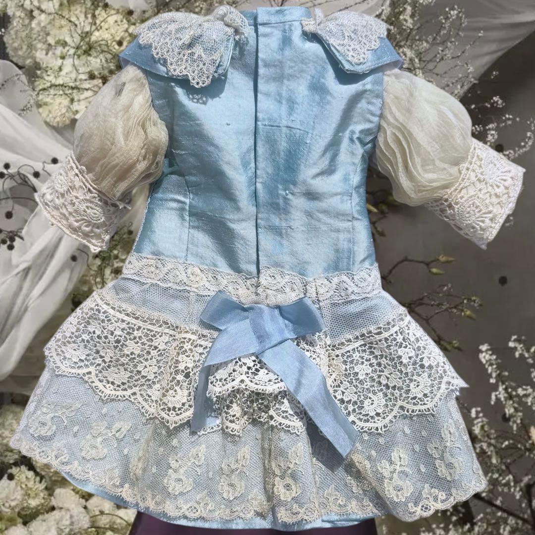 ビスクドール アーテー 作家様 ブルー ドレス ボネ ウィッグ 2 薔薇 カメオ