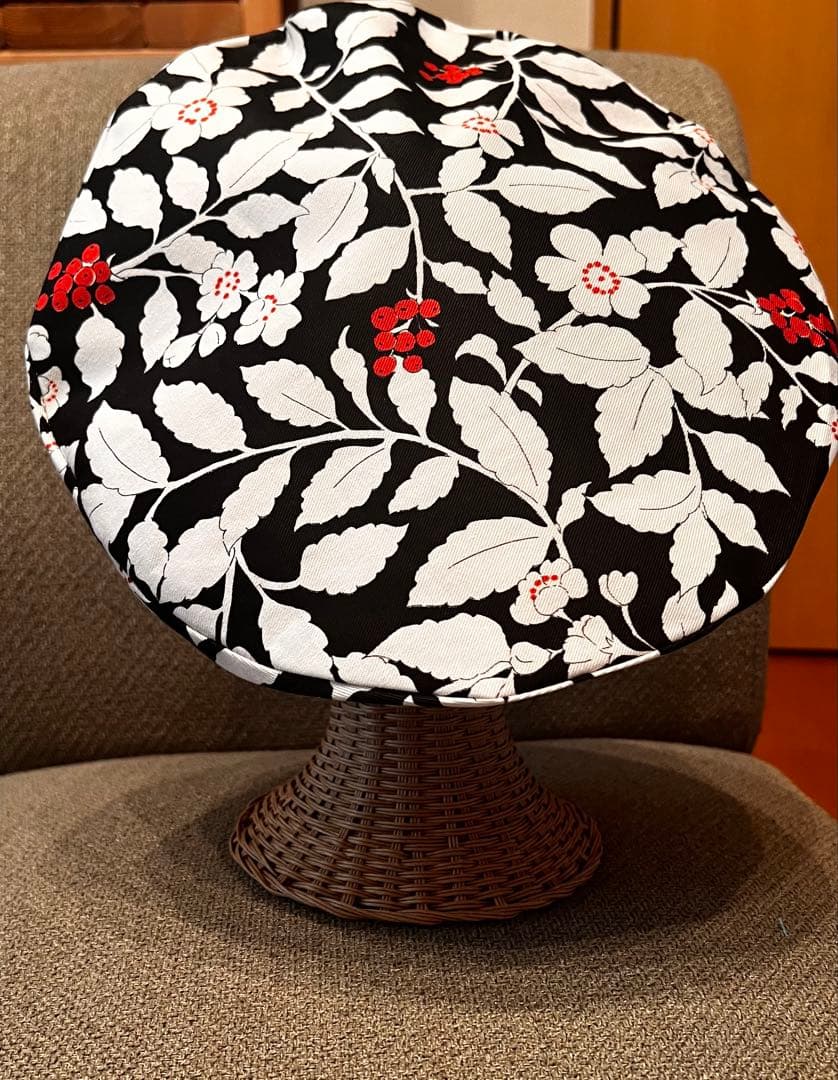 花柄コットンベレー帽 一点物