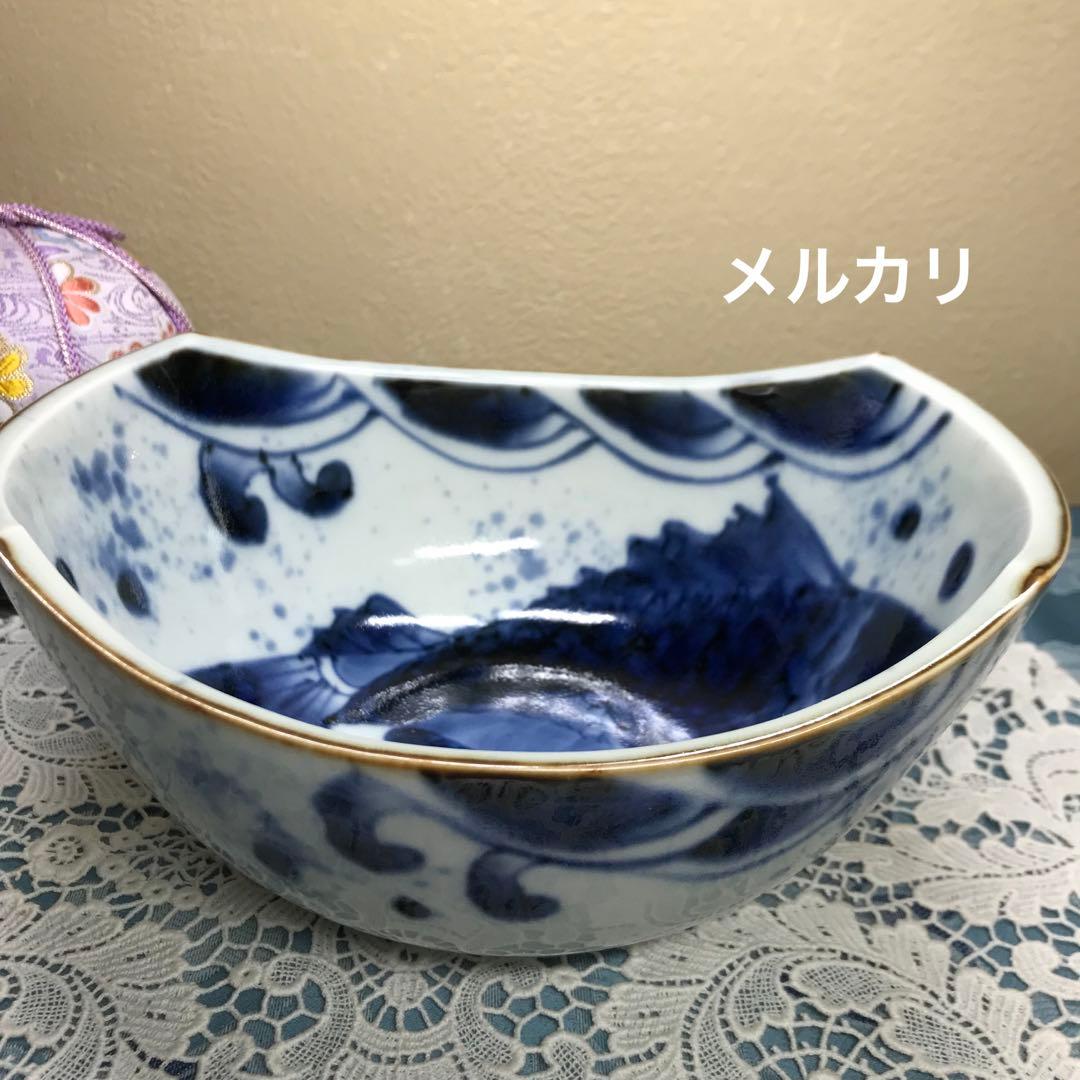 福泉窯　鯛波　耳付変形鉢