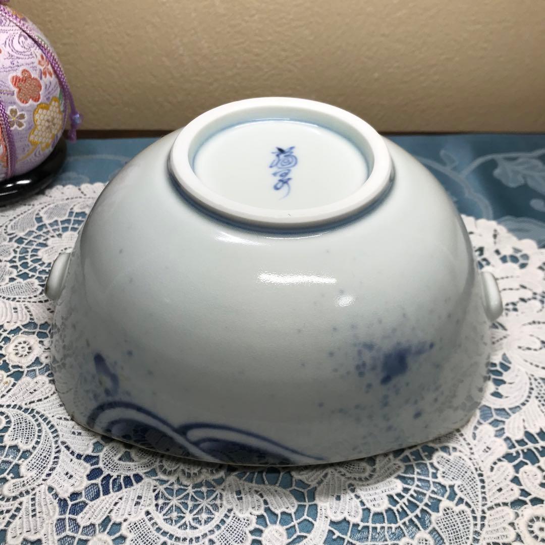 福泉窯　鯛波　耳付変形鉢