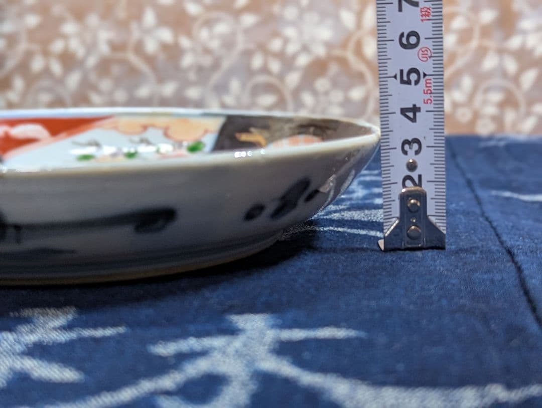 伊万里 色絵 六寸18cm 窓絵皿 5枚 柘榴文