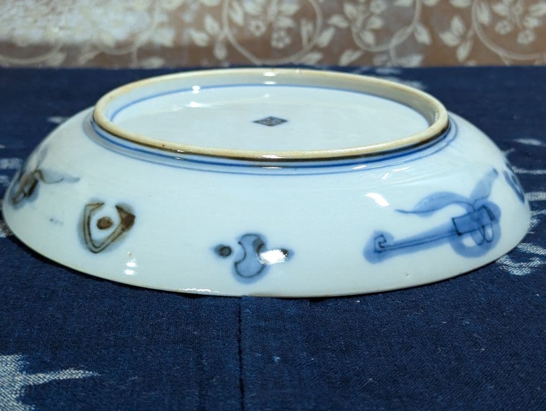 伊万里 色絵 六寸18cm 窓絵皿 5枚 柘榴文