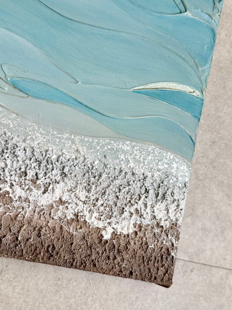 アクリル画テクスチャーアートno.927抽象画キャンバスアートパネル海波打際