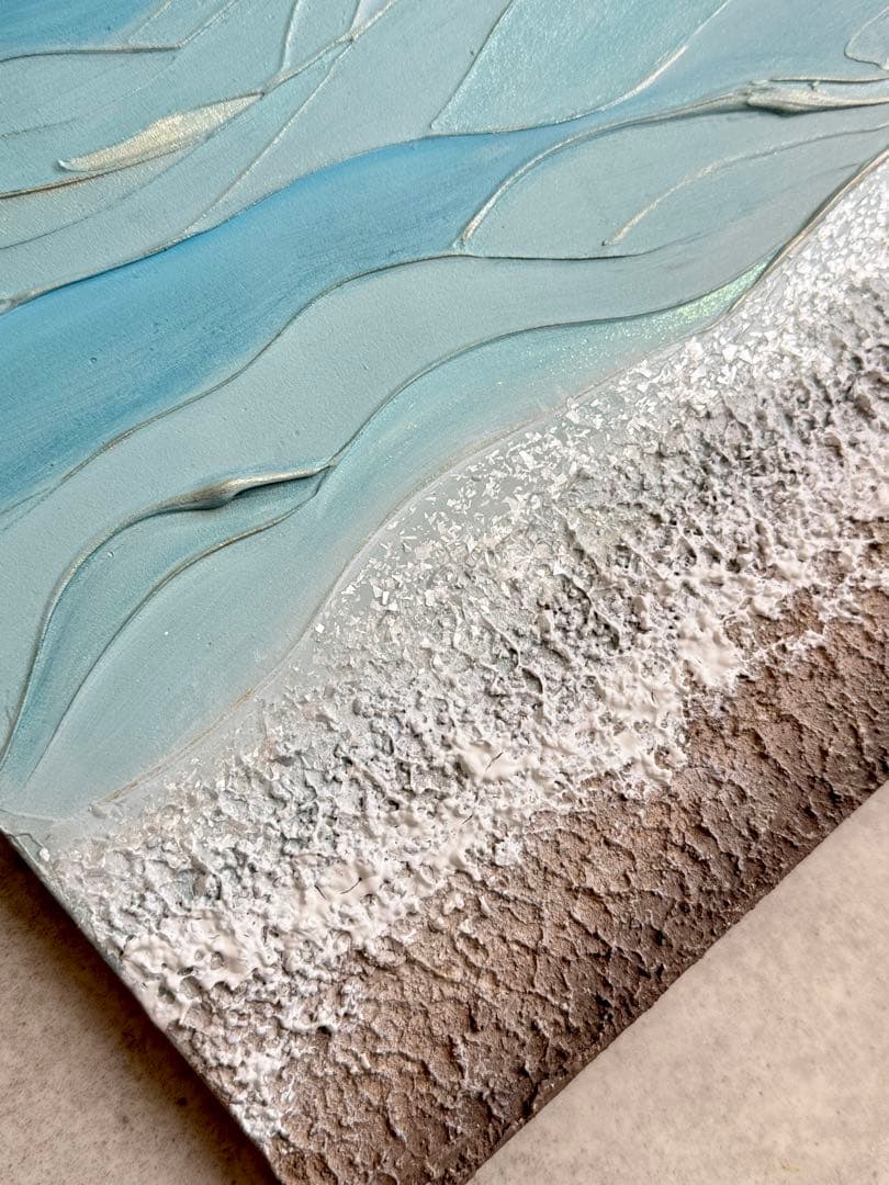 アクリル画テクスチャーアートno.927抽象画キャンバスアートパネル海波打際