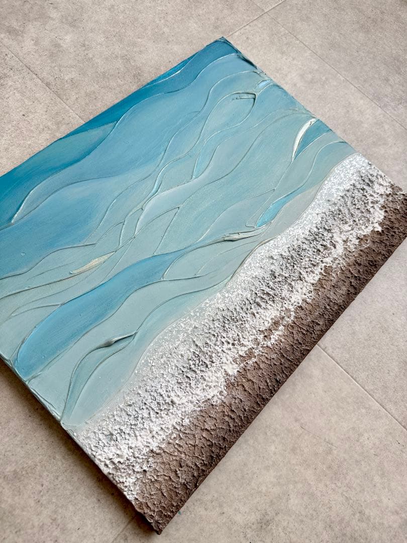 アクリル画テクスチャーアートno.927抽象画キャンバスアートパネル海波打際