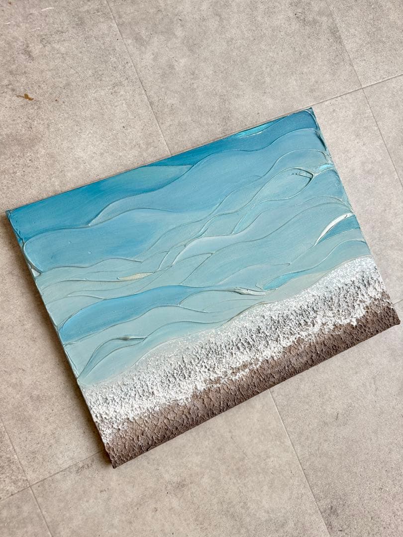 アクリル画テクスチャーアートno.927抽象画キャンバスアートパネル海波打際