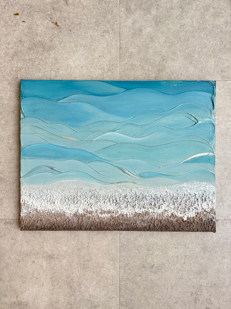 アクリル画テクスチャーアートno.927抽象画キャンバスアートパネル海波打際