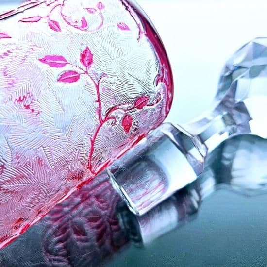 花のオールドバカラ エグランチエの香水瓶#59【1916年カタログ】ピンク