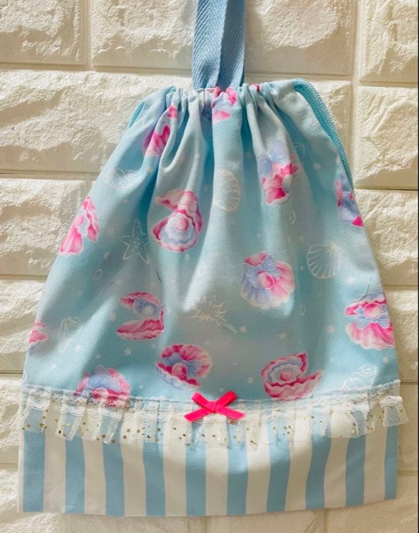 シェル　貝殻　ハンドメイド　レッスンバッグ　女の子　入学　入園　セット　上履き