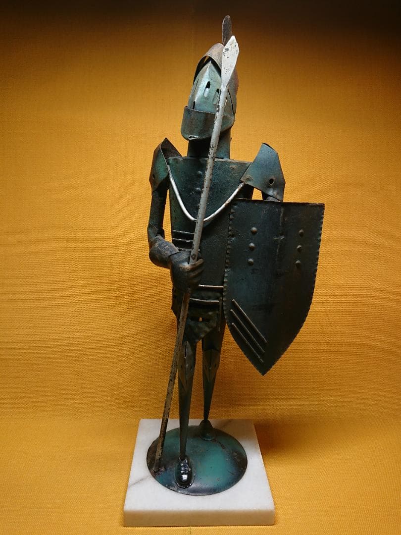 ビンテージ　騎士　金属　ヨーロッパ　置物　インテリア　工芸品　美術品　A3020