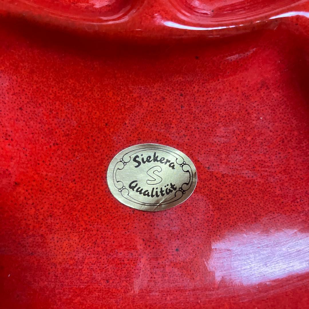 Sieker 【ドイツ プレート4枚セット】 赤いオーバルプレート 仕切り付き