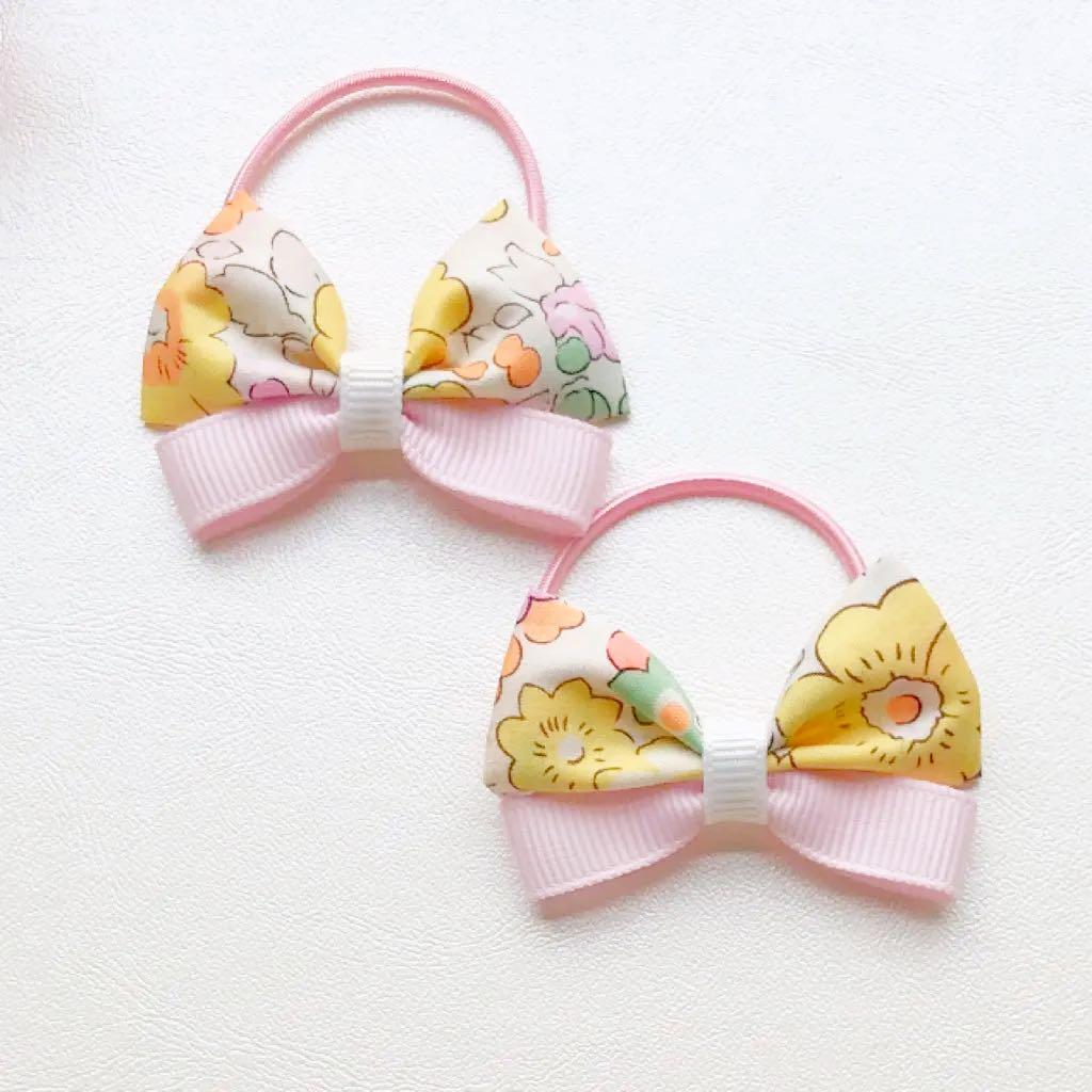 26リバティ ヘアゴム2個セット タルティーヌエショコラ ファミリア ボントン