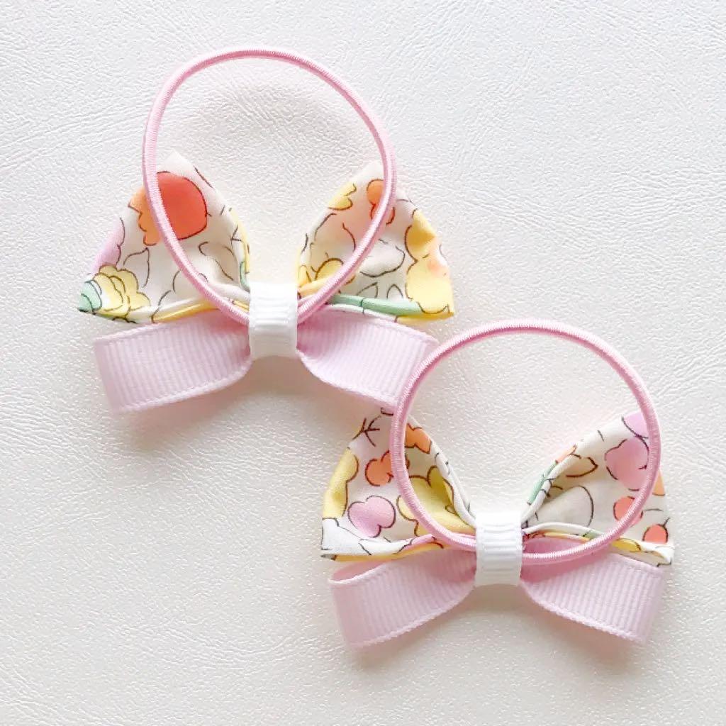 26リバティ ヘアゴム2個セット タルティーヌエショコラ ファミリア ボントン