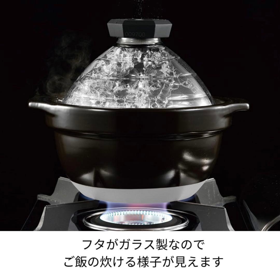 HARIO（ハリオ） ご飯釜 フタがガラスで中が見えるタイプ 2~3合用