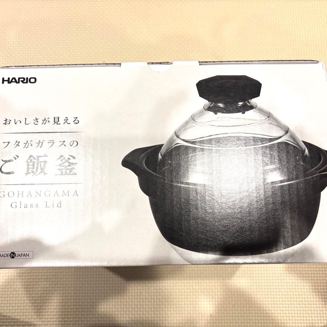 HARIO（ハリオ） ご飯釜 フタがガラスで中が見えるタイプ 2~3合用