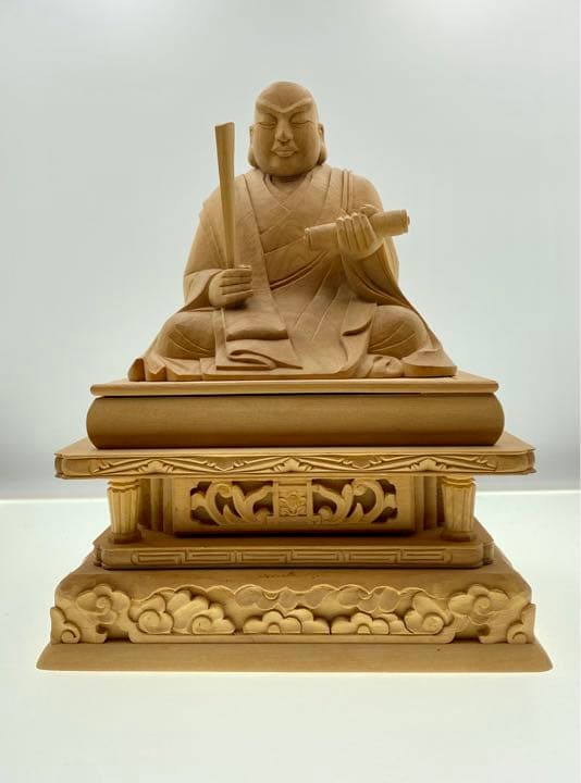 日蓮聖人坐像　木彫り　仏像