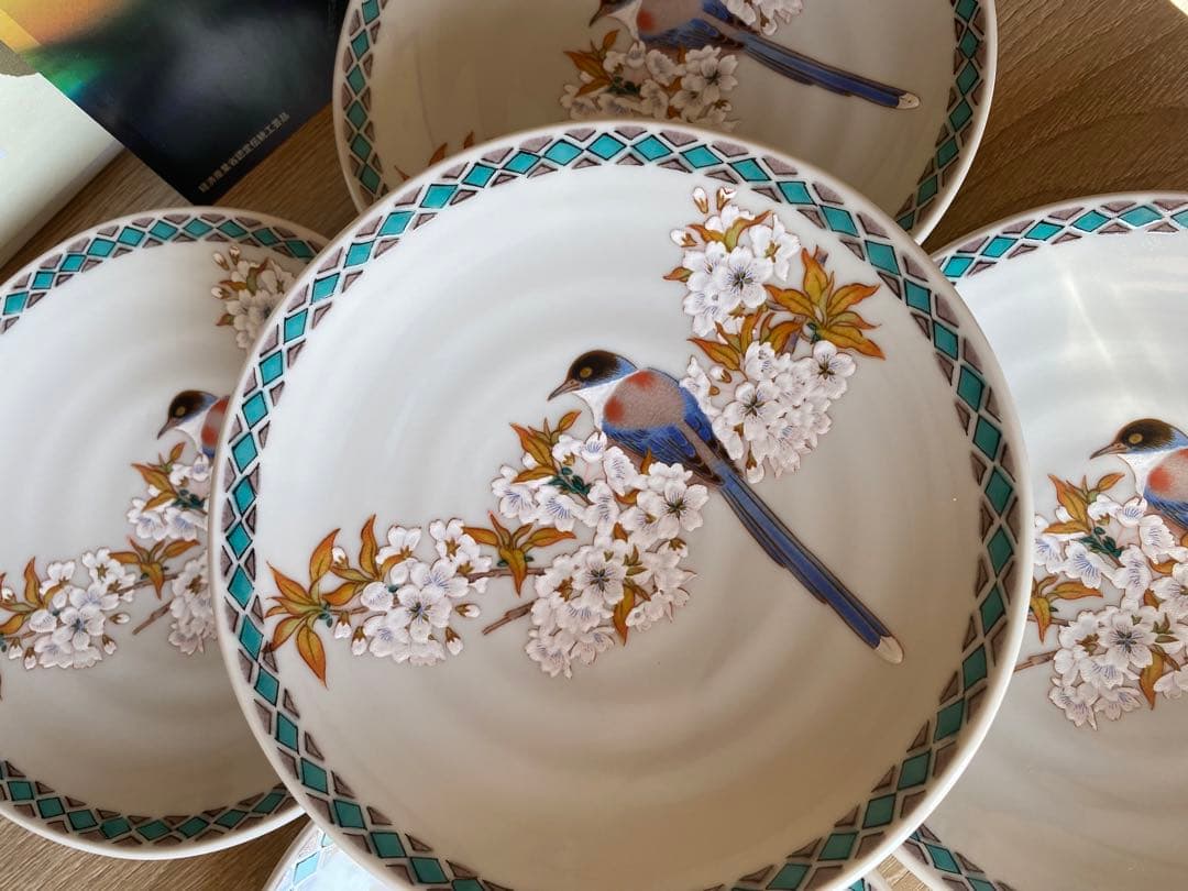 皿 九谷焼いわたや 九谷焼皿揃(5.2号)花鳥 K7-69 5枚セット