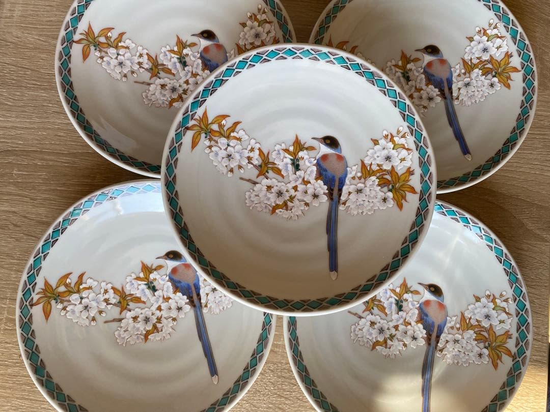 皿 九谷焼いわたや 九谷焼皿揃(5.2号)花鳥 K7-69 5枚セット