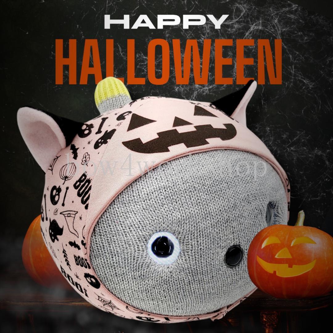 NICOBO（ニコボ）の服ハンドメイド  ハロウィン総柄プリント服 （猫耳付き）
