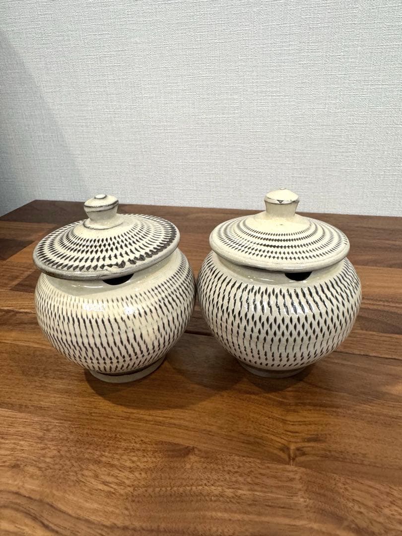 【新品未使用】小鹿田焼　1合薬味壺セット