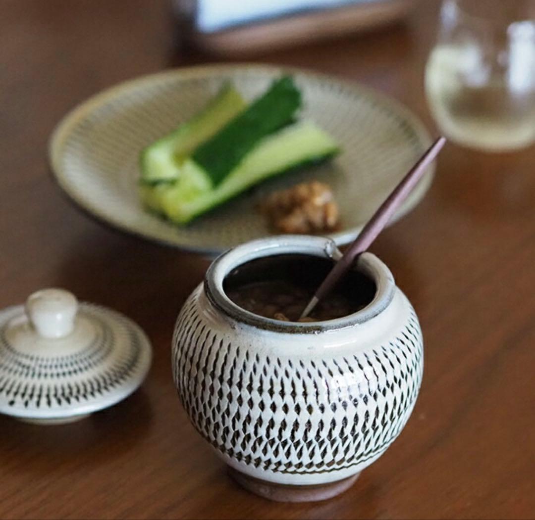 【新品未使用】小鹿田焼　1合薬味壺セット