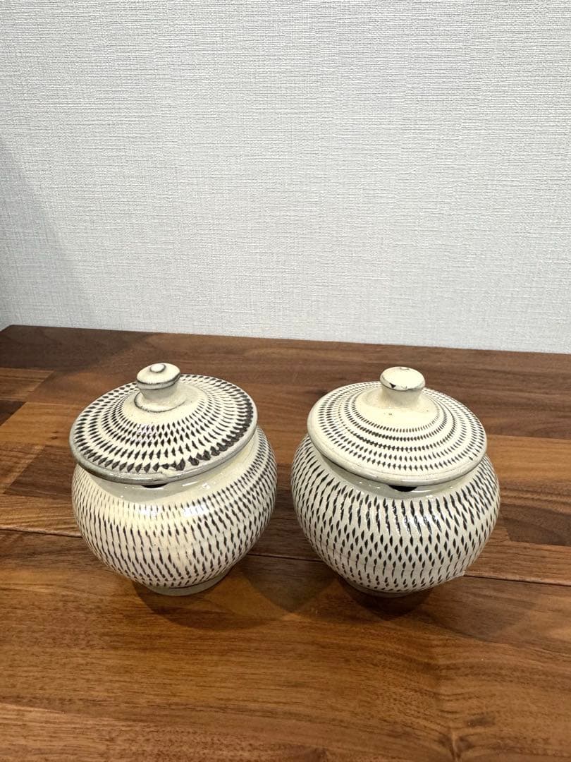 【新品未使用】小鹿田焼　1合薬味壺セット