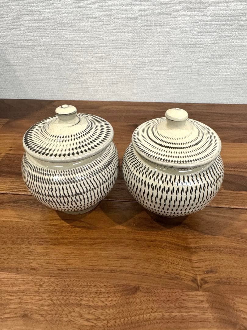 【新品未使用】小鹿田焼　1合薬味壺セット