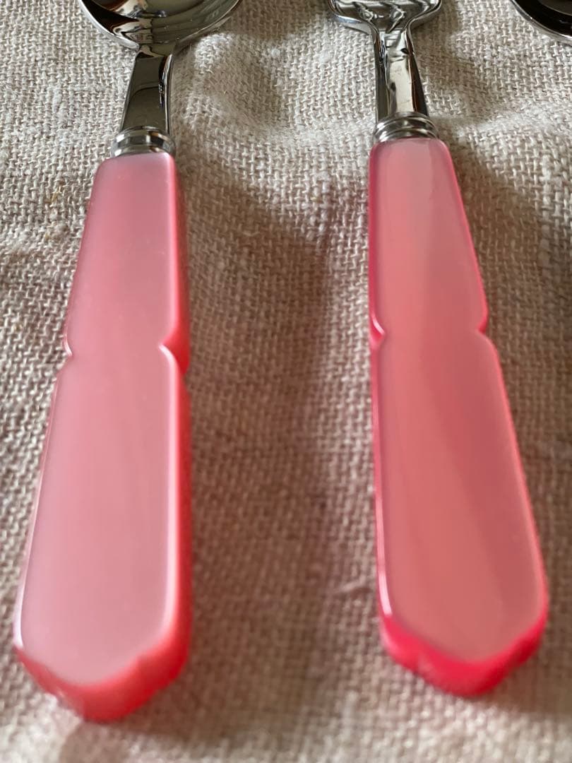 SABRE サーブル スプーン & フォーク 4本 19.5㎝ ピンク カーキ