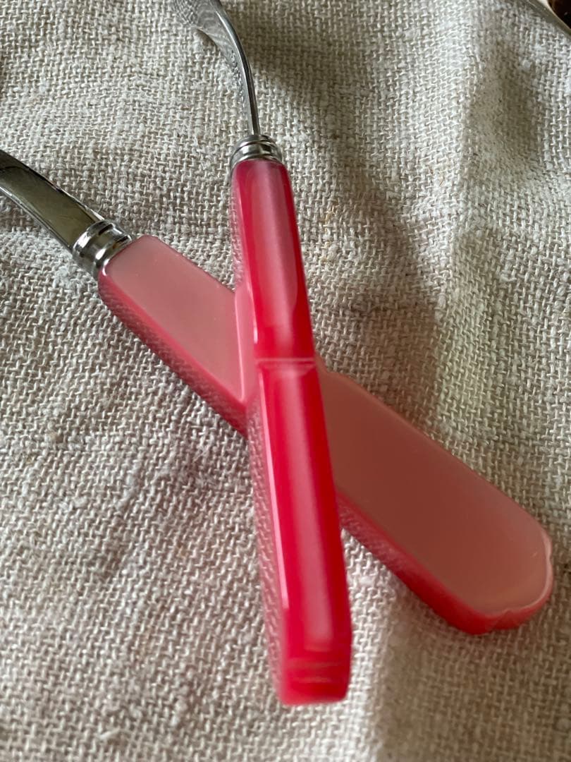 SABRE サーブル スプーン & フォーク 4本 19.5㎝ ピンク カーキ