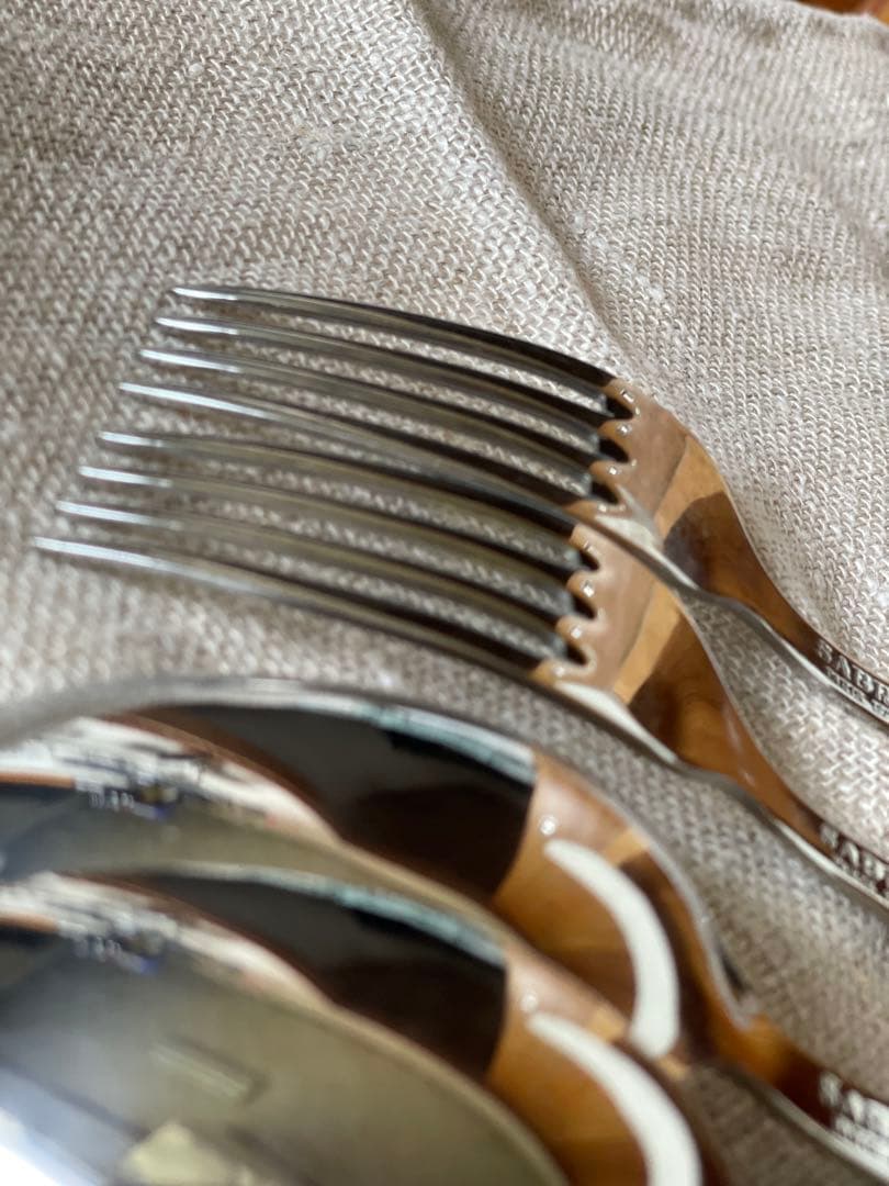 SABRE サーブル スプーン & フォーク 4本 19.5㎝ ピンク カーキ