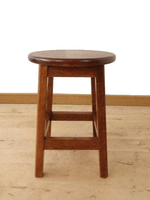 北海道手作り家具　ナラ材　スツール　座面一枚板　勇峰工芸（新）