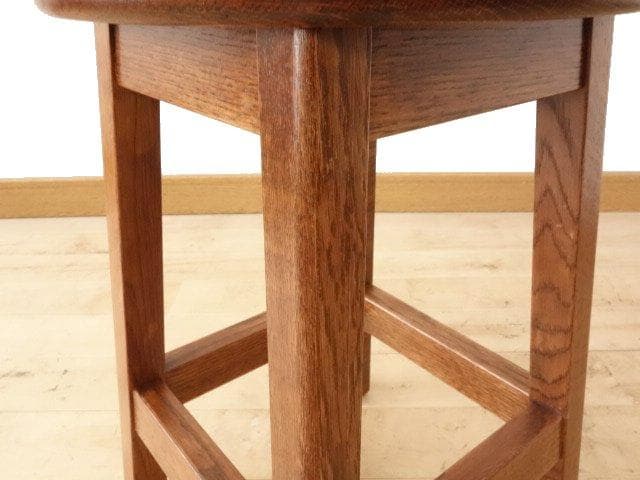 北海道手作り家具　ナラ材　スツール　座面一枚板　勇峰工芸（新）