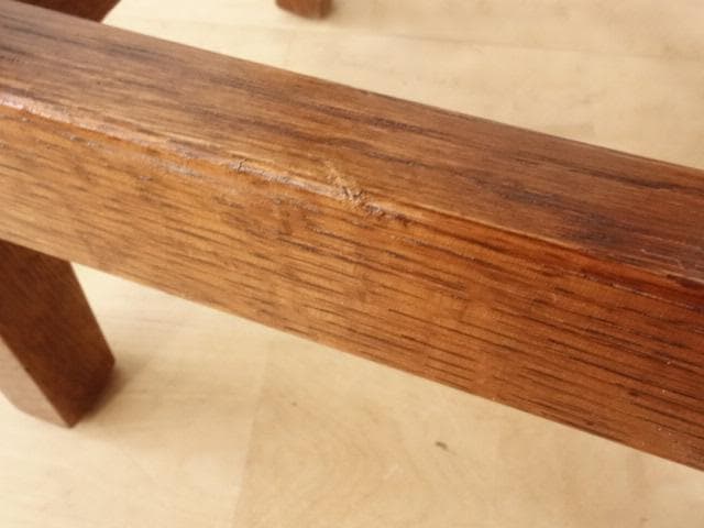 北海道手作り家具　ナラ材　スツール　座面一枚板　勇峰工芸（新）