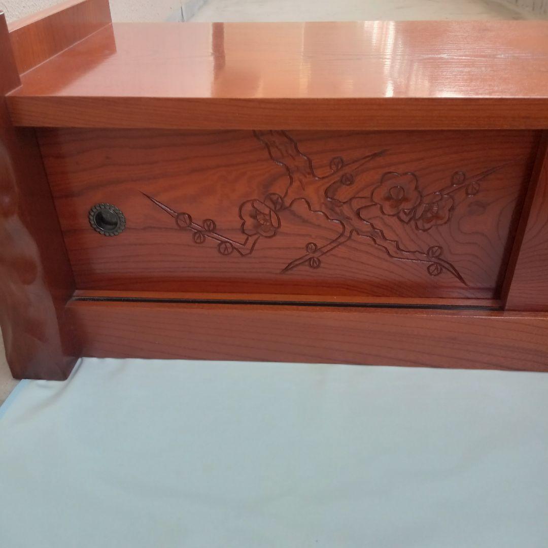 ​【美品】曙工芸 アケボノ 文机 ローボード 和家具 梅彫刻 飾り棚