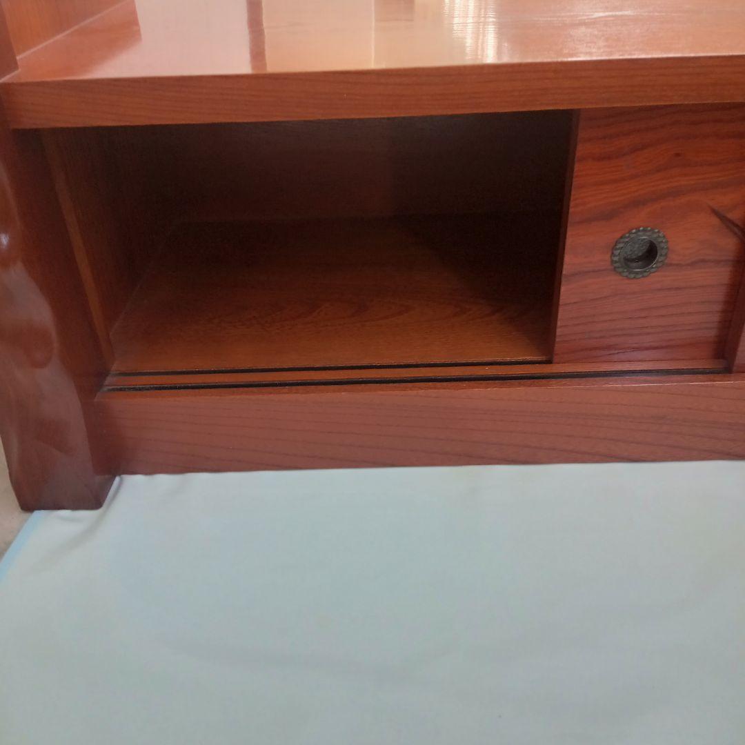 ​【美品】曙工芸 アケボノ 文机 ローボード 和家具 梅彫刻 飾り棚