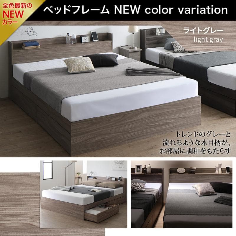 最安値！マットレスなし セミダブルベッド 収納 コンセント 送料込み！ 28