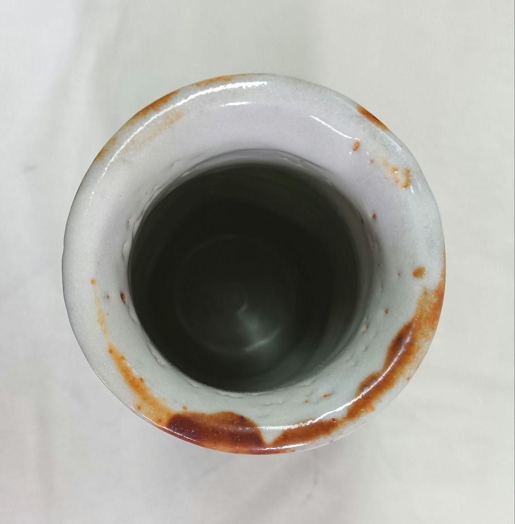 美濃焼　志野花生　仙山窯　人間国宝　安藤日出武　陶器　花瓶　花入　共箱　置物