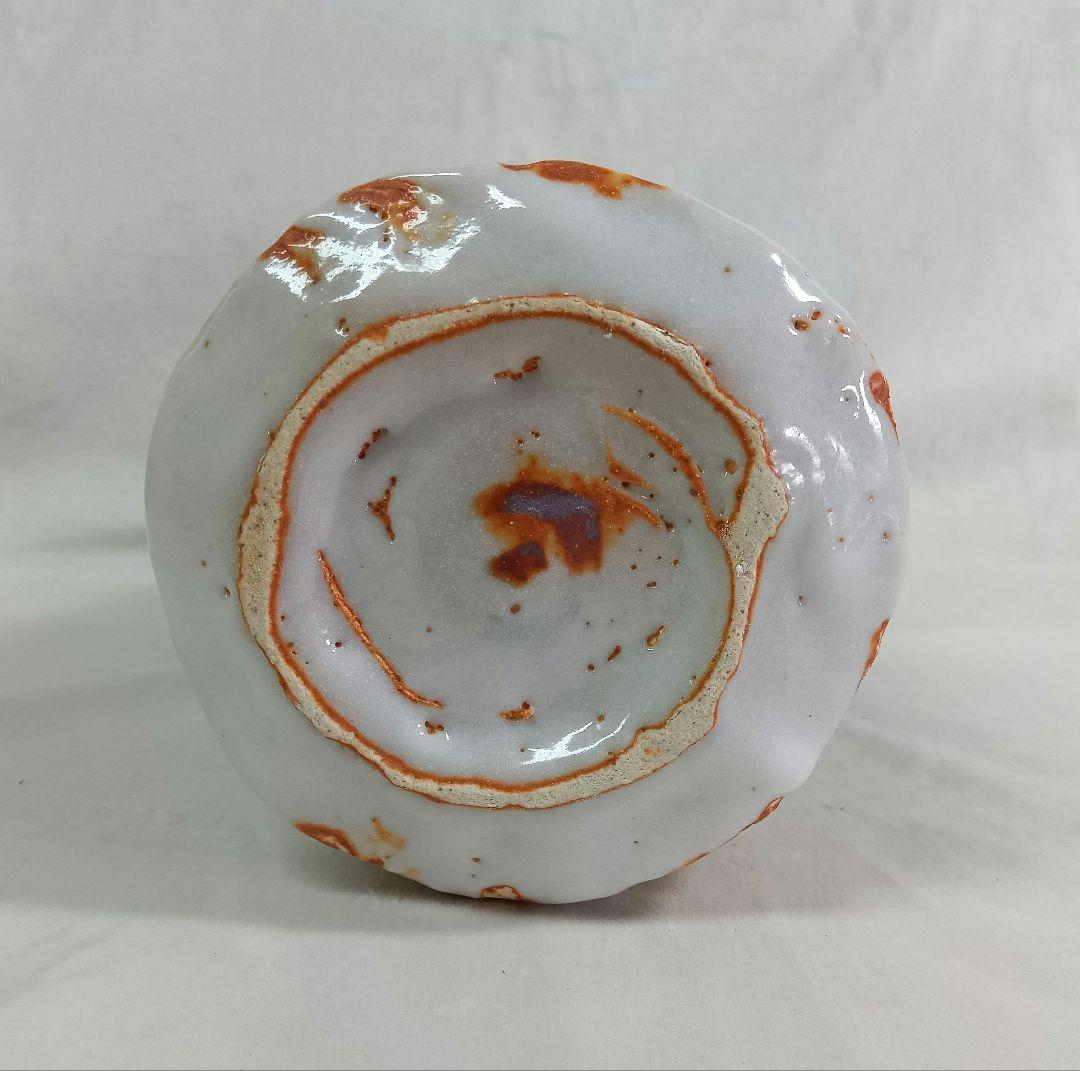 美濃焼　志野花生　仙山窯　人間国宝　安藤日出武　陶器　花瓶　花入　共箱　置物