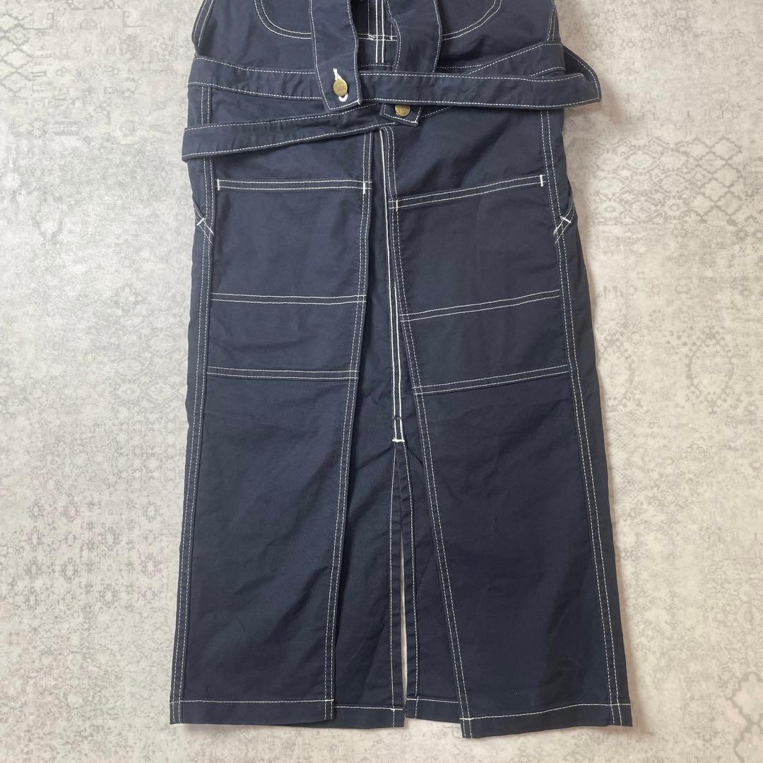 【タグ付き】 LEE オーバーオールエプロン ネイビー ストレッチダック