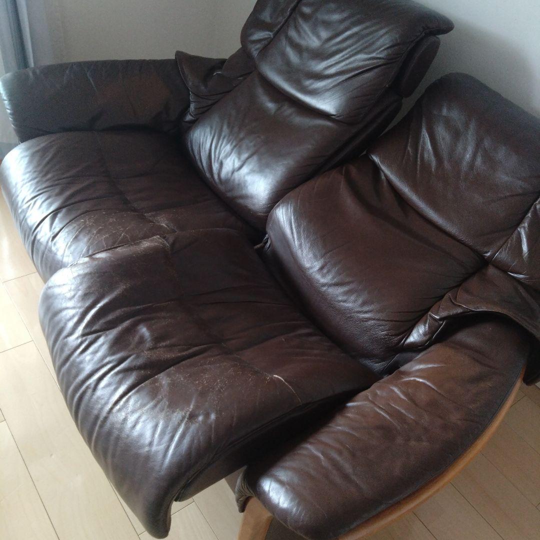 Stressless ダークブラウン 2人掛けソファ