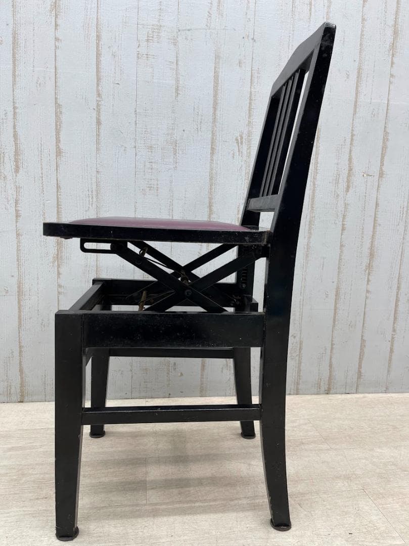 トムソン椅子 黒 高さ調整可能 ピアノ椅子 アップライト グランドピアノ