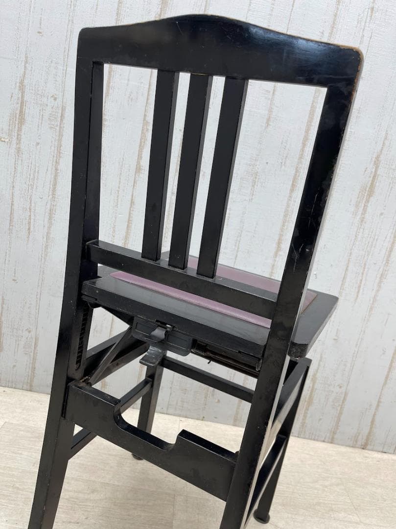 トムソン椅子 黒 高さ調整可能 ピアノ椅子 アップライト グランドピアノ