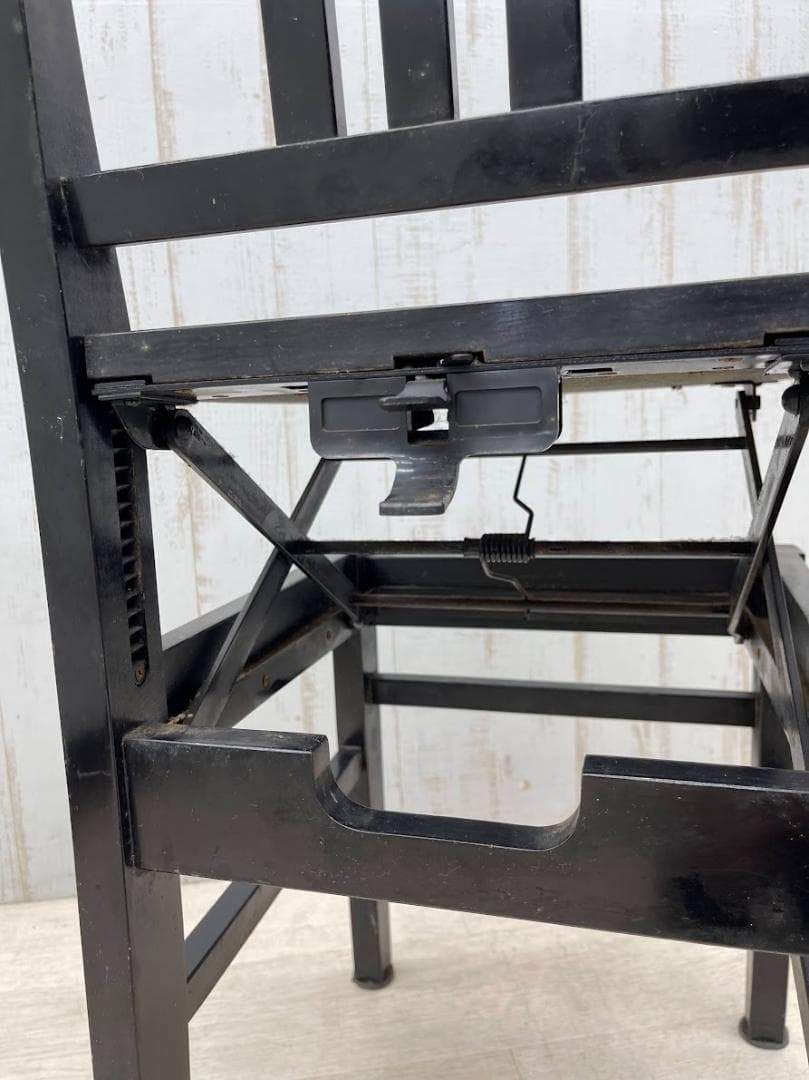 トムソン椅子 黒 高さ調整可能 ピアノ椅子 アップライト グランドピアノ