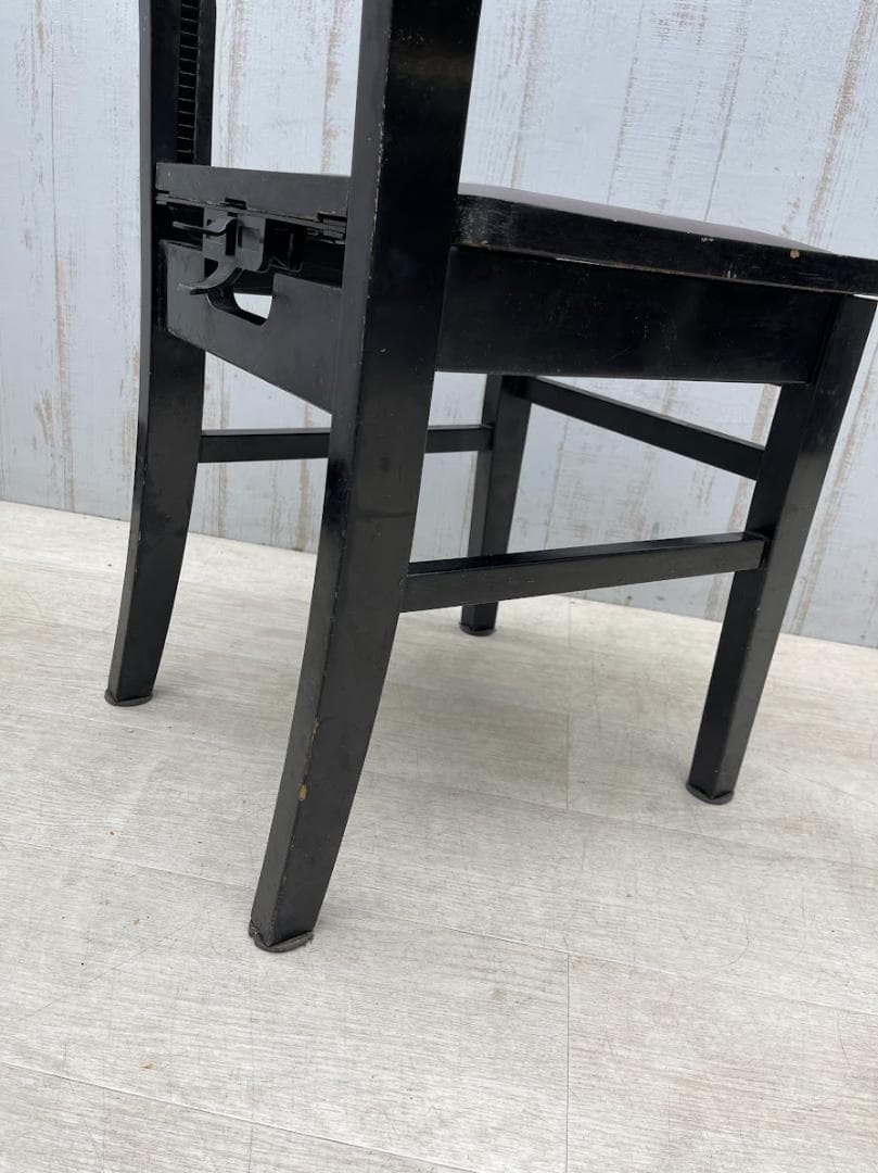 トムソン椅子 黒 高さ調整可能 ピアノ椅子 アップライト グランドピアノ