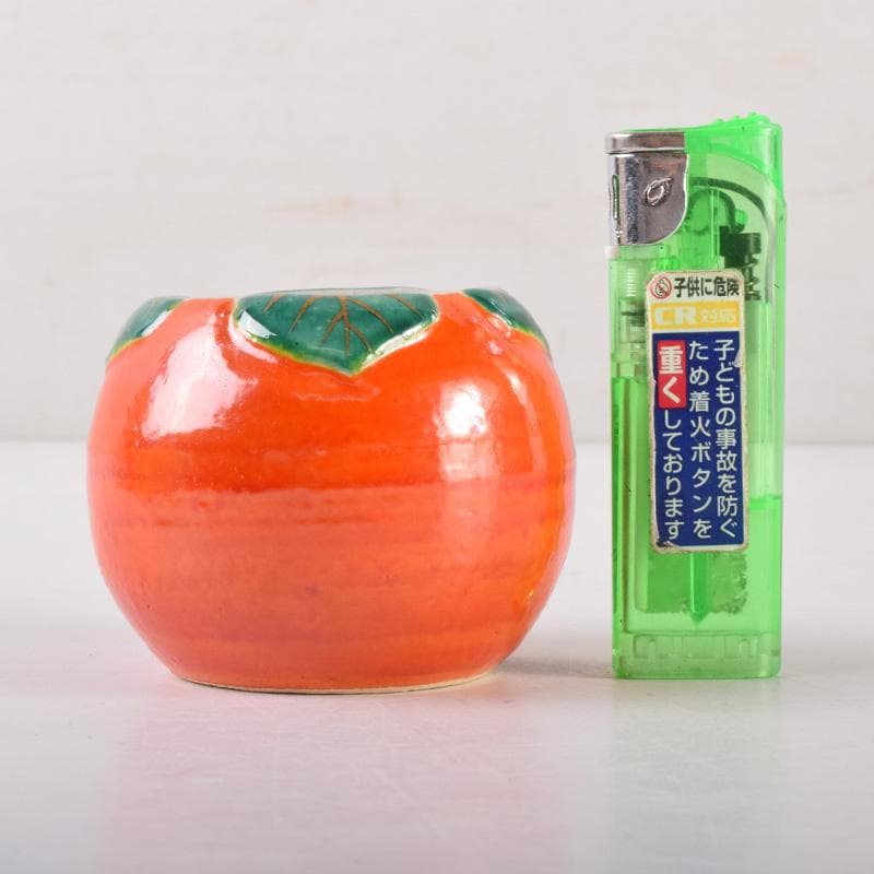 茶道具　竹中洸祥作　柿蓋置　共布共箱　V　7980