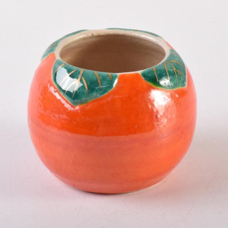 茶道具　竹中洸祥作　柿蓋置　共布共箱　V　7980