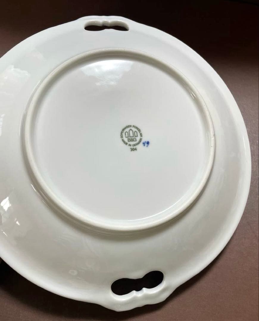 超稀少アンティークダブルネームロイヤルコペンハーゲン×B&G304魚取っ手皿レア